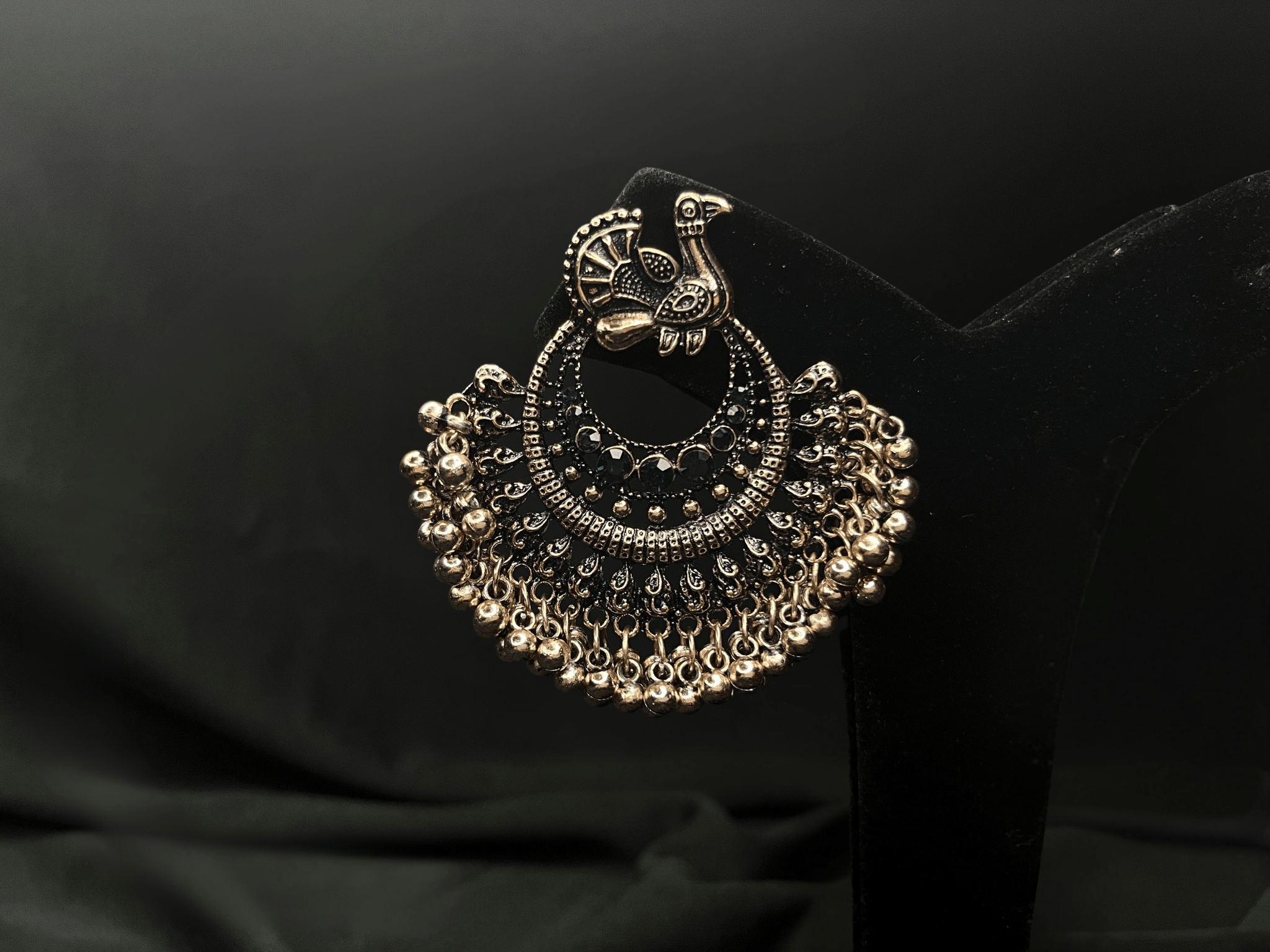 Regalya Silver Peacock Jhumka – Timeless Heritage Elegance - Image 2